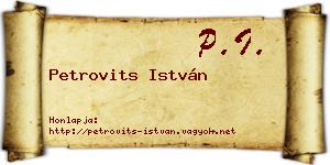Petrovits István névjegykártya