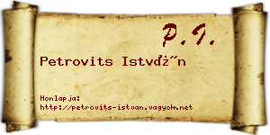 Petrovits István névjegykártya