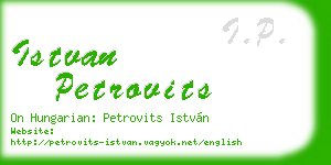 istvan petrovits business card